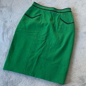 JASON WU Kelly Green Structured Pencil Skirt Size 4